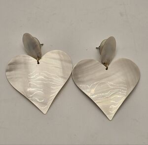 White Shell Heart Earrings